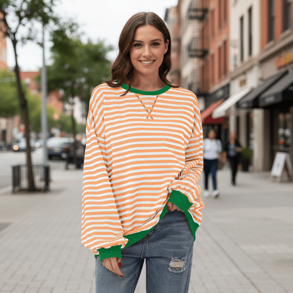 Indie | Women's Striped Long Sleeve Casual Top