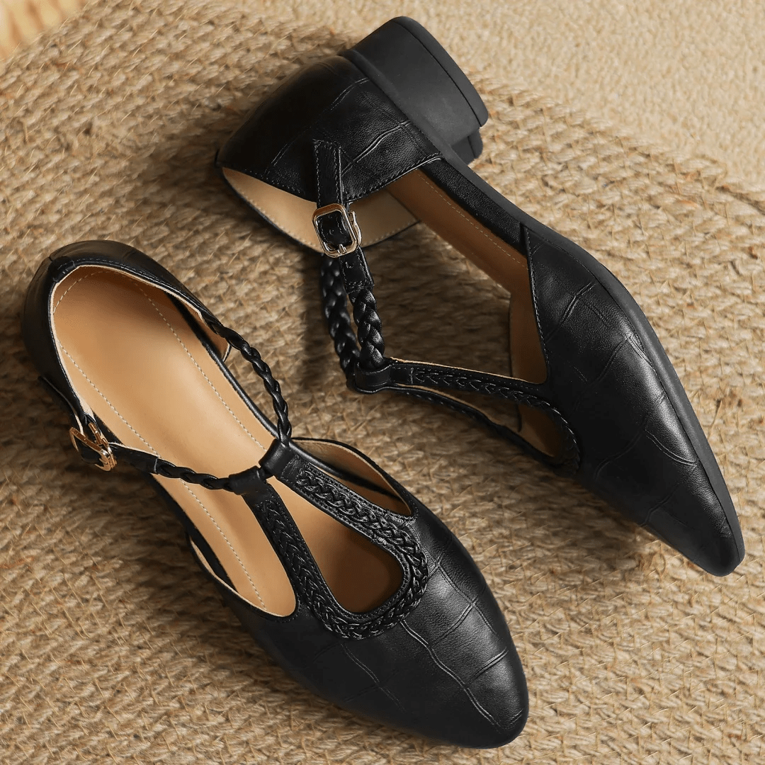 Harlow | Klassische bequeme T-Riemchen-Ballerinas für Damen