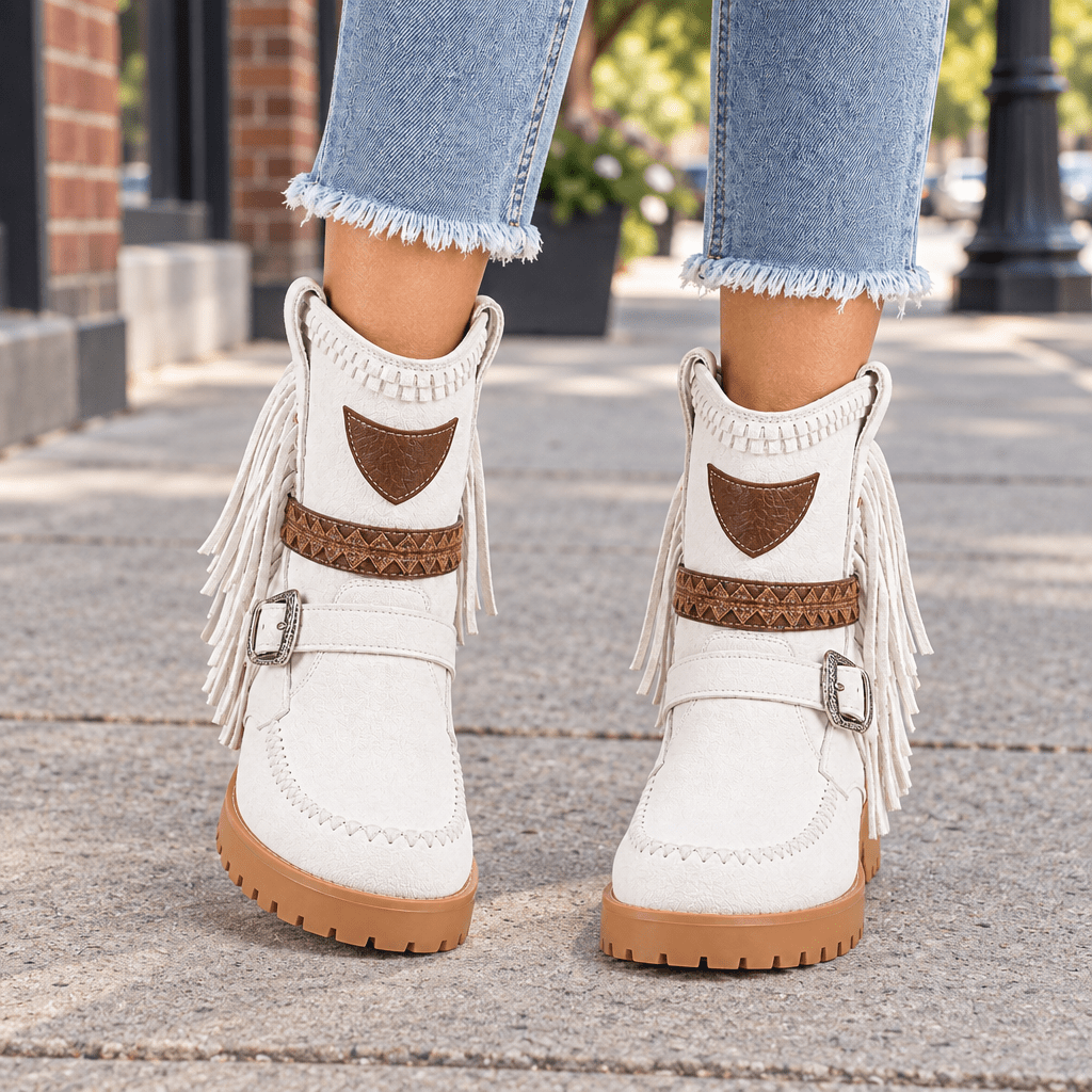 Bree | Women's Winter Buckle Retro Casual Boots