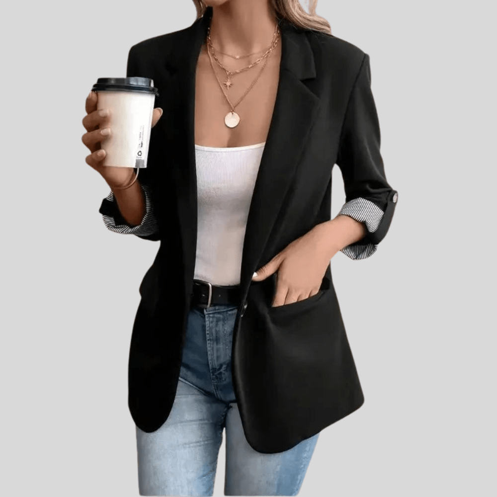 Lyra | Women's Slim Fit Blazer with Striped Cuffs