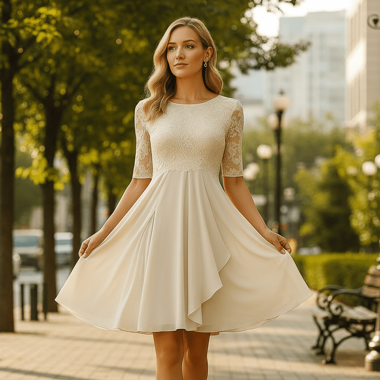 Nika | Women's Half-Sleeve Formal Evening Dress