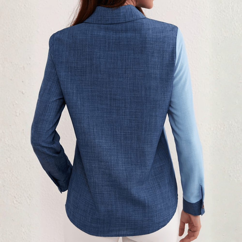 Faye | Women's Colour Block Long-Sleeve Button-Up Shirt