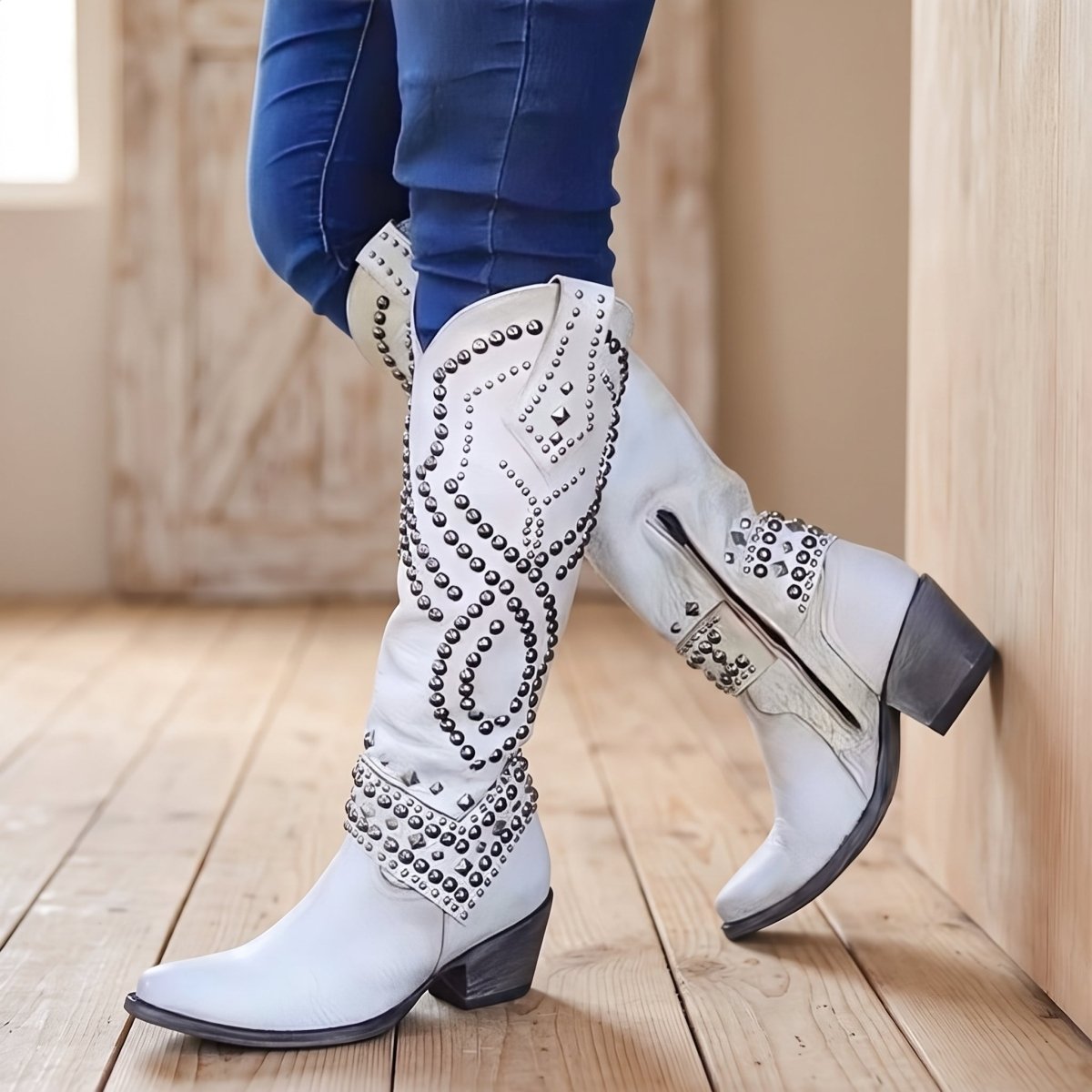 Juno | Women's Western Knee-High Block-Heel Boots