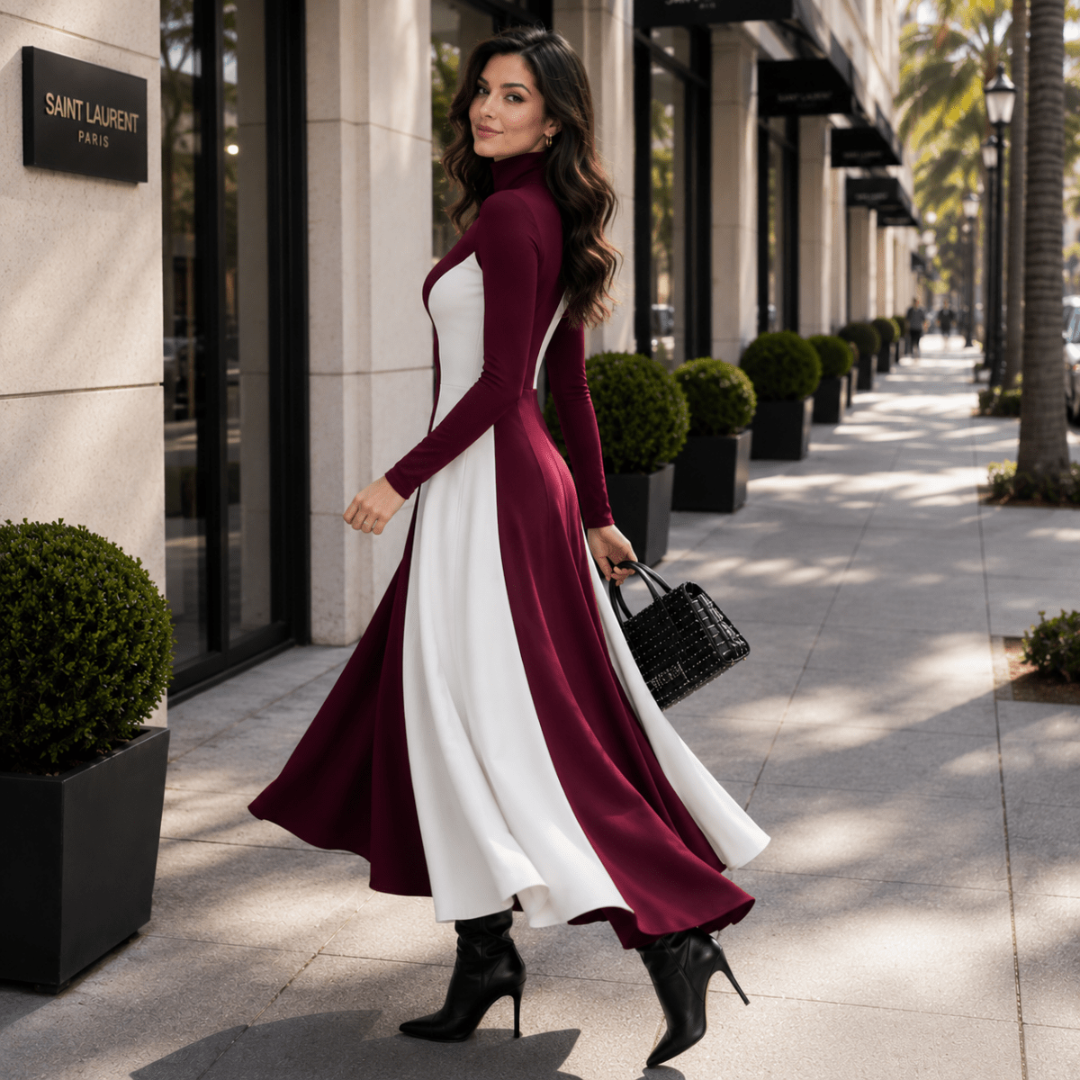 Alissa | Women's Long Sleeve Turtleneck Maxi Dress