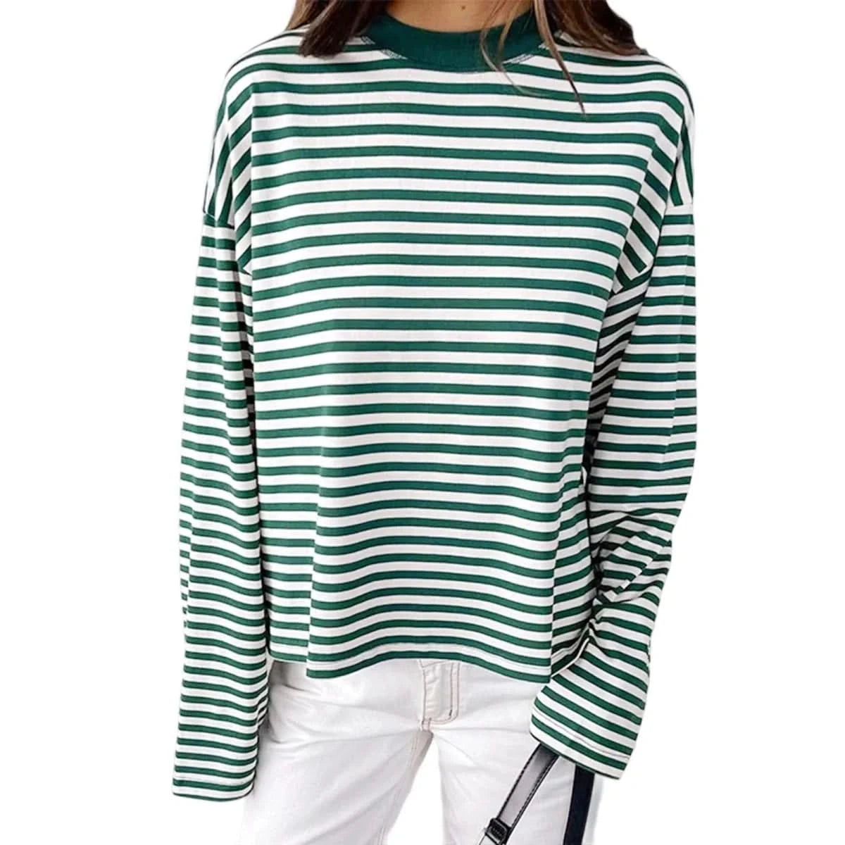 Quinn | Women's Striped Oversized Long Sleeve Top