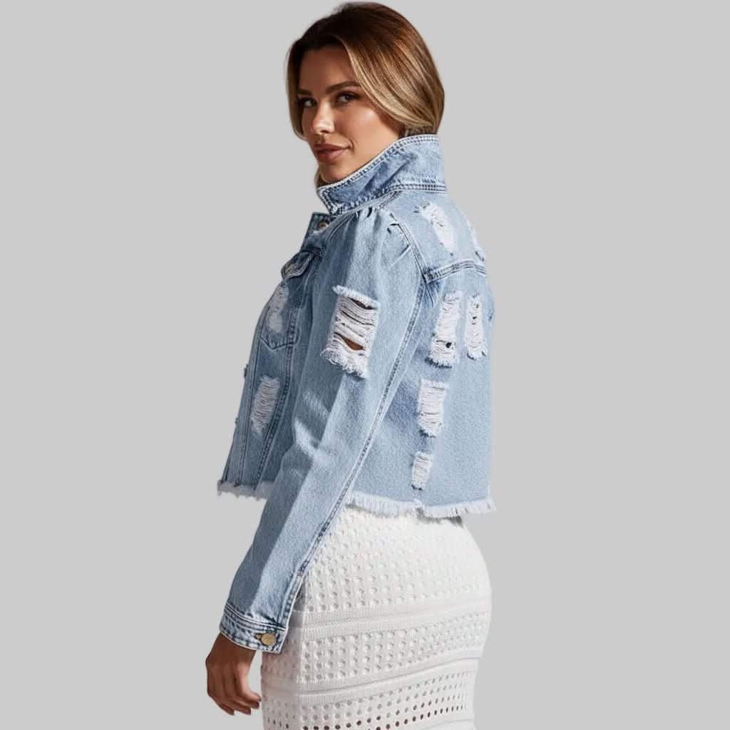 Harlow | Women's Distressed Cropped Jacket