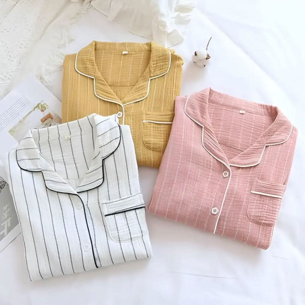 Sadie | Women's Striped Long-Sleeve Lounge Dress
