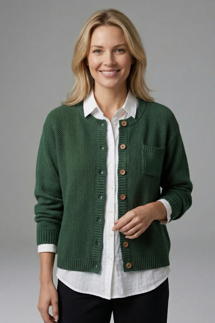 Mae | Strickjacke mit Knopfleiste für Damen