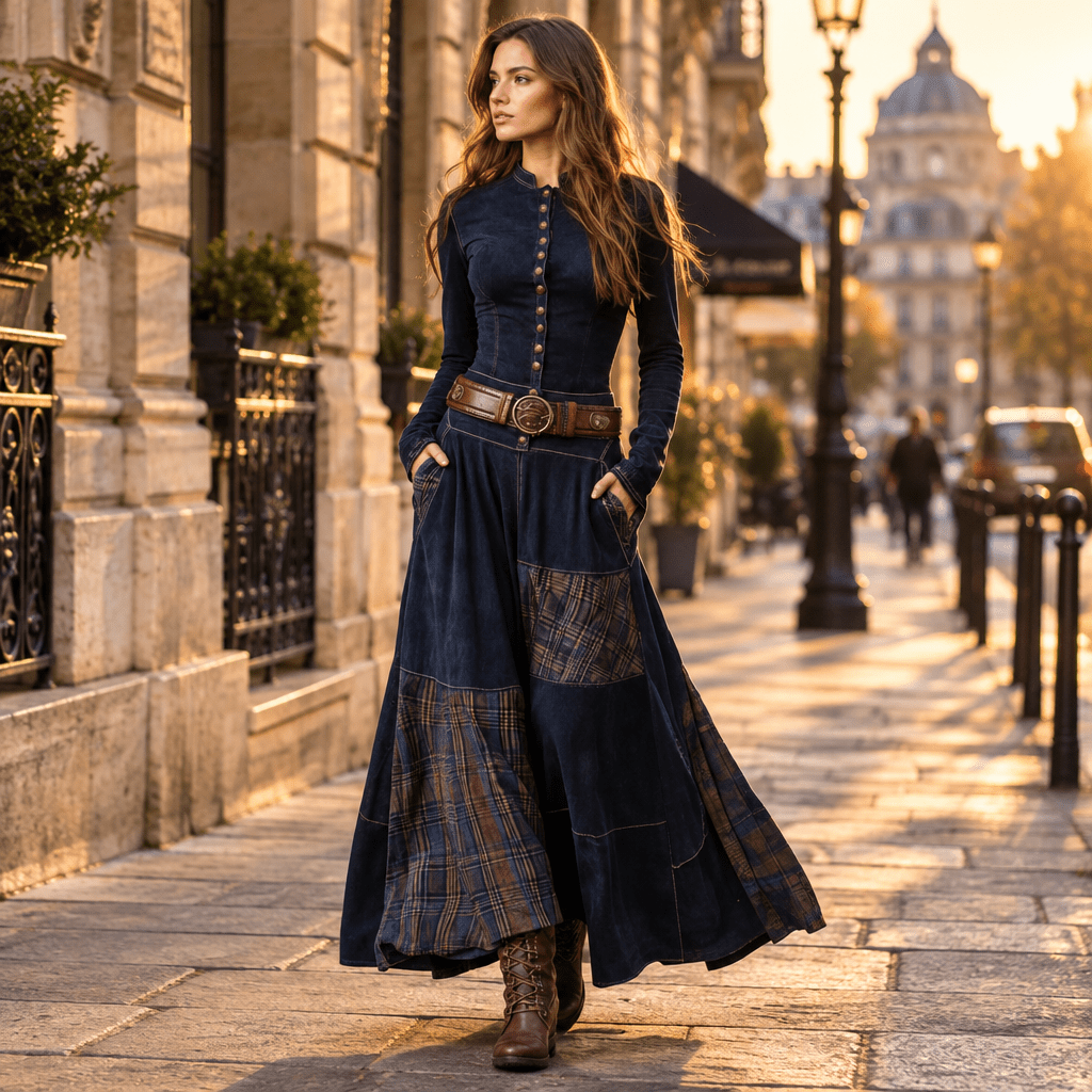 Piper | Women's Long Sleeve Button Detail Dress