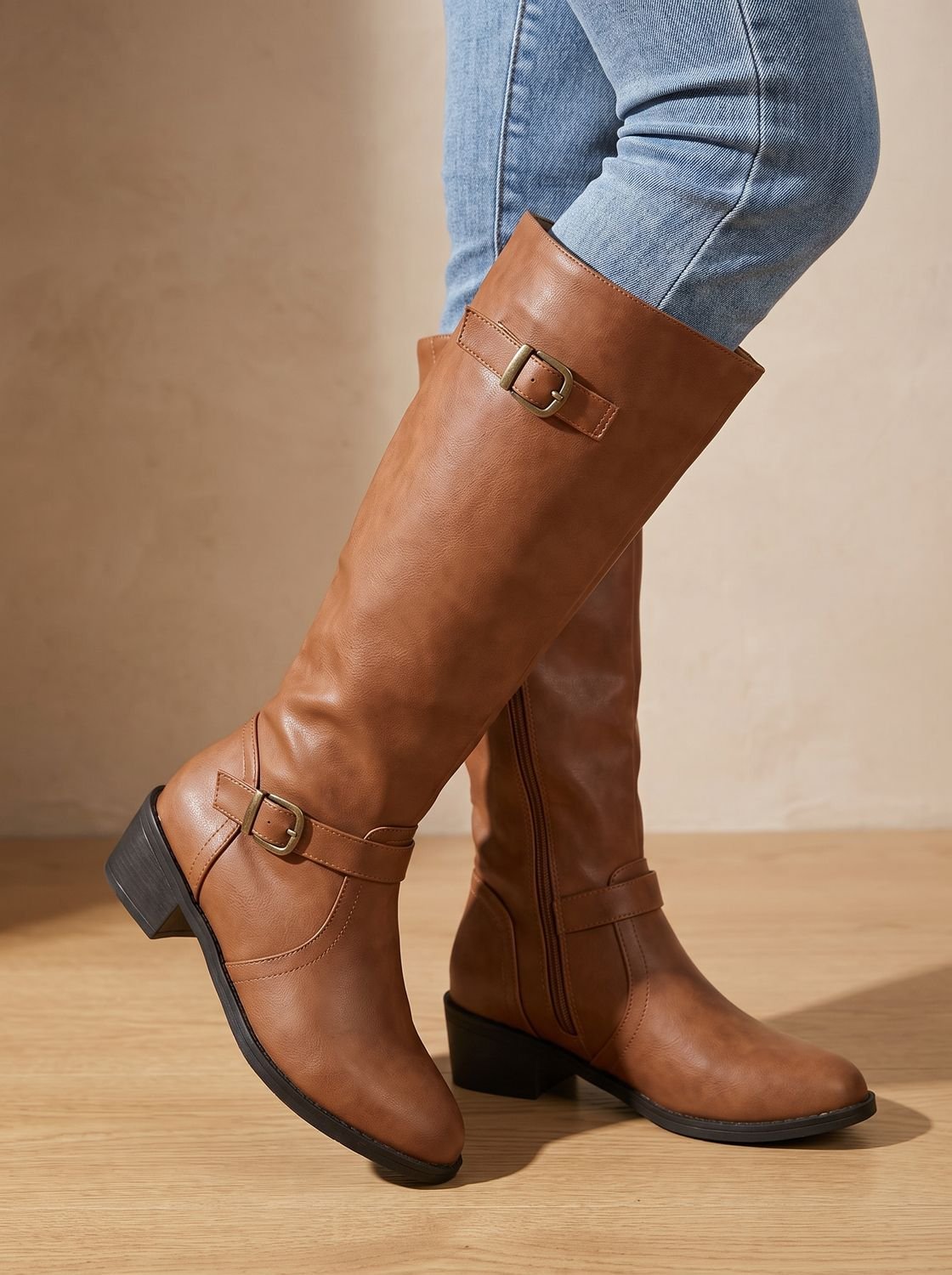 Kamryn | Damen-Winterstiefel bis zum Knie zum Kombinieren im Lagenlook