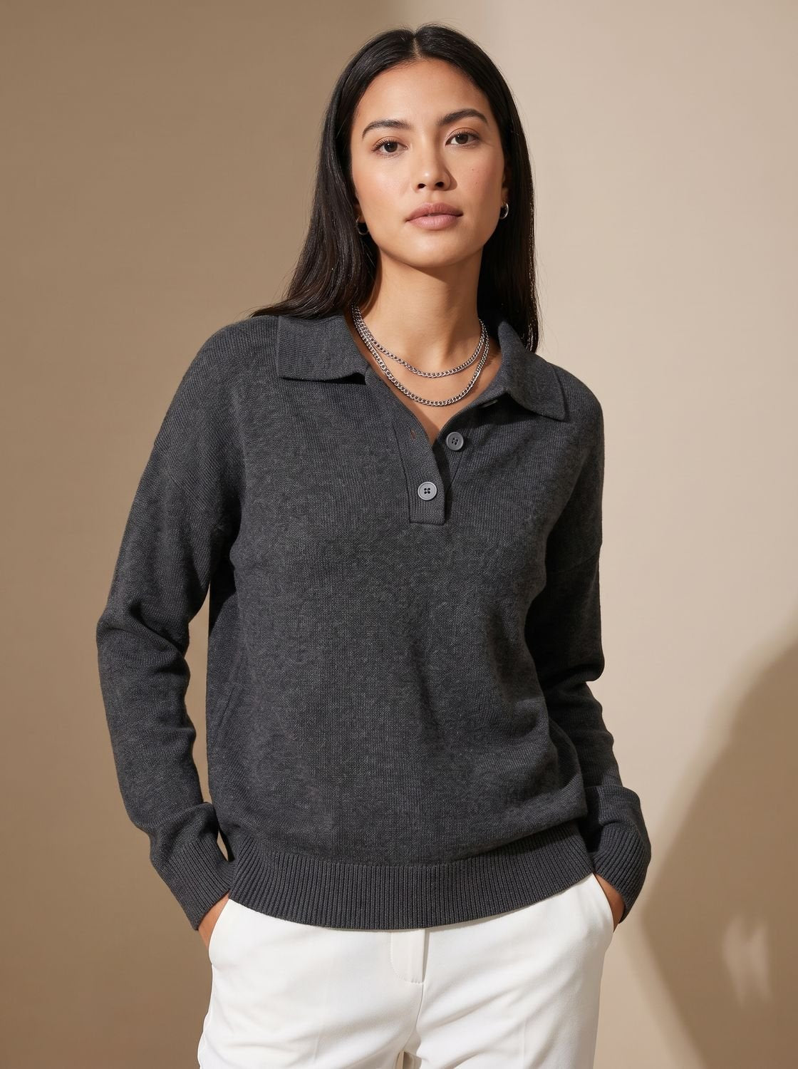 Maren | Women's Relaxed-Fit Polo Knit Jumper