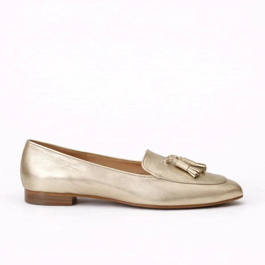 Reese | Women's Gold Tassel Moccasin Loafers