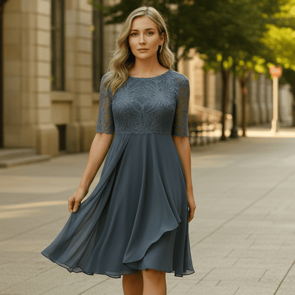 Nika | Women's Half-Sleeve Formal Evening Dress