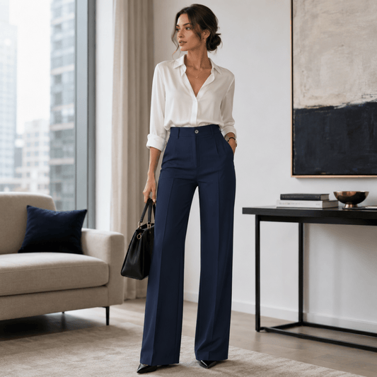 Maren | Women's High Waist Wide Leg Pleated Trousers