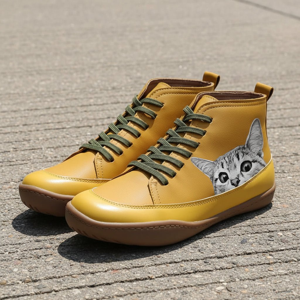 Tracey | Verspielte Damen-Stiefeletten mit Katzenmotiv