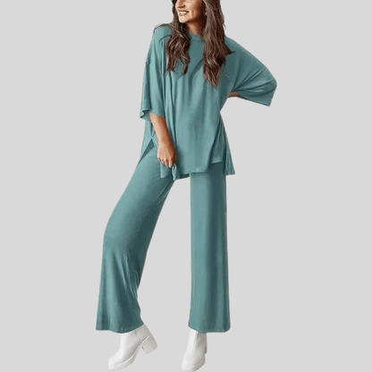 Cleo | Women's Two Piece Lounge Set with Pocketed Trousers