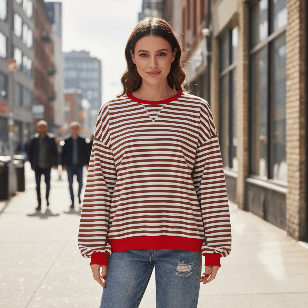 Indie | Women's Striped Long Sleeve Casual Top