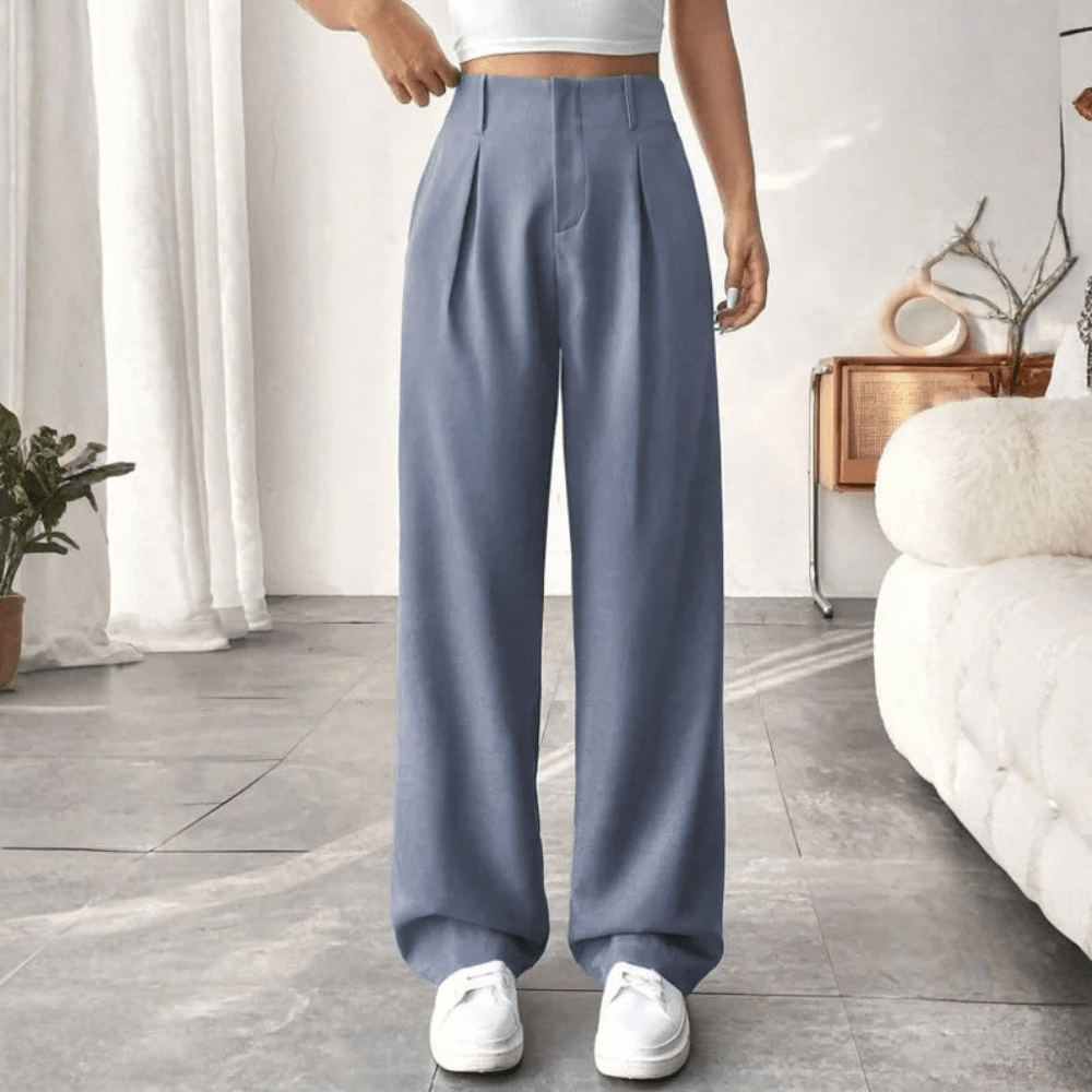 Mae | Women's High-Waisted Wide-Leg Draped Trousers