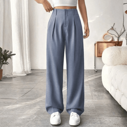 Mae | Women's High-Waisted Wide-Leg Draped Trousers