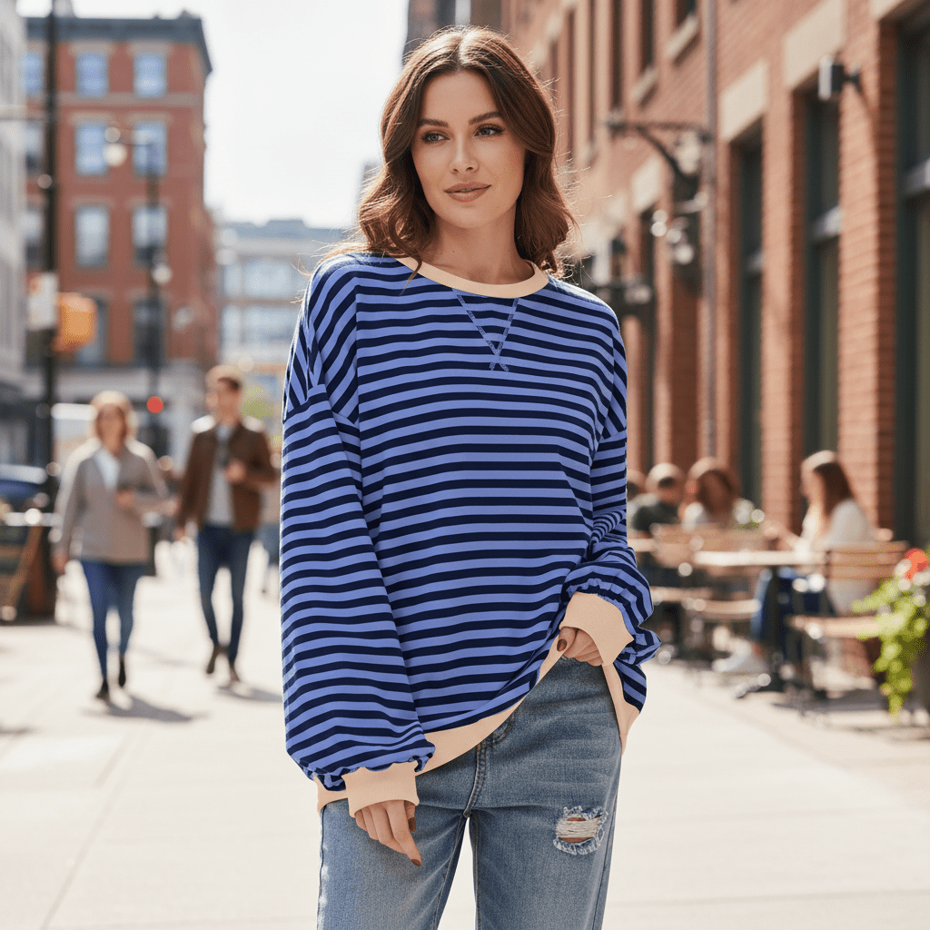Indie | Women's Striped Long Sleeve Casual Top
