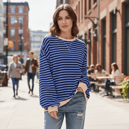 Indie | Women's Striped Long Sleeve Casual Top