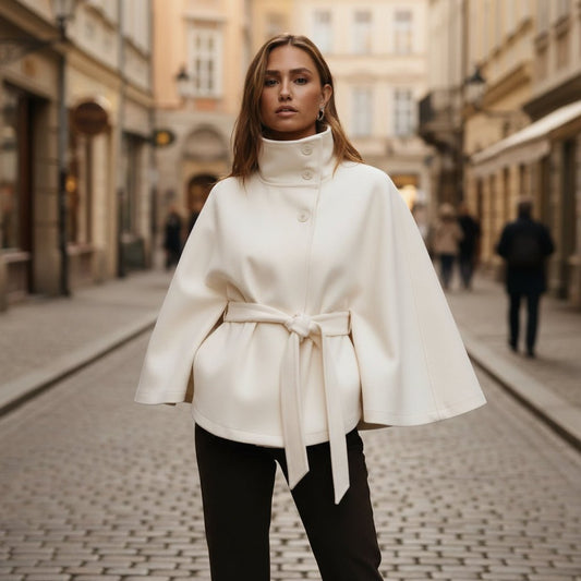 Sadie | Women's Cape Parka with Tie Belt