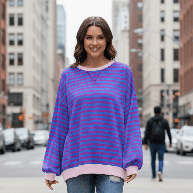 Indie | Women's Striped Long Sleeve Casual Top