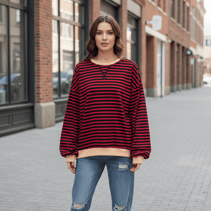 Indie | Women's Striped Long Sleeve Casual Top