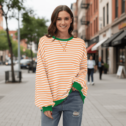 Indie | Women's Striped Long Sleeve Casual Top