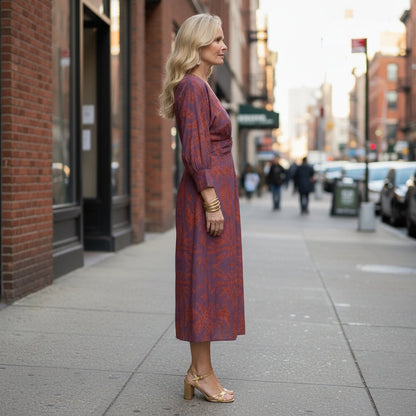 Liv | Women's Long-Sleeve Wrap Midi Dress