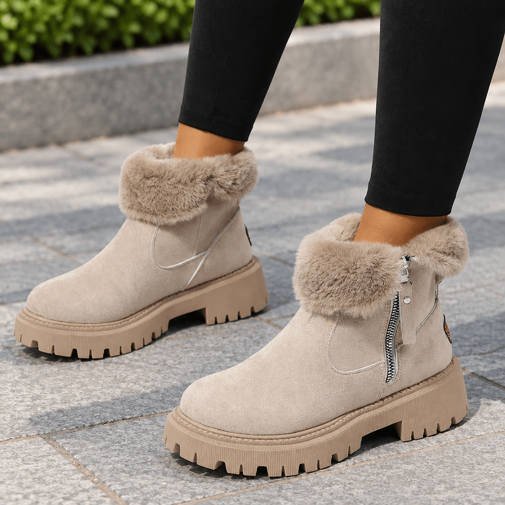 Iliana | Women's Fuzzy Cuff Winter Ankle Boots