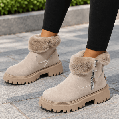Iliana | Women's Fuzzy Cuff Winter Ankle Boots