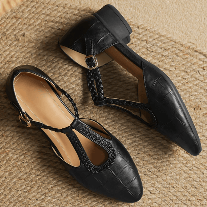 Harlow | Klassische bequeme T-Riemchen-Ballerinas für Damen