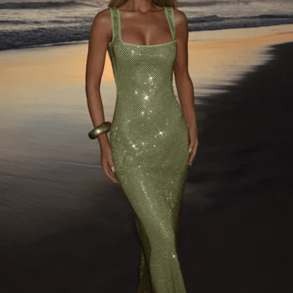 Lyra | Women's Sparkly Square Neck Maxi Dress