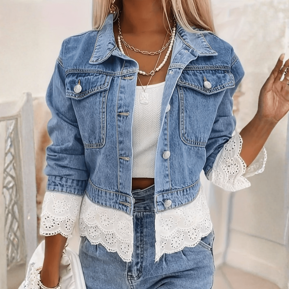Remi | Women's Cropped Jacket with Delicate Trim