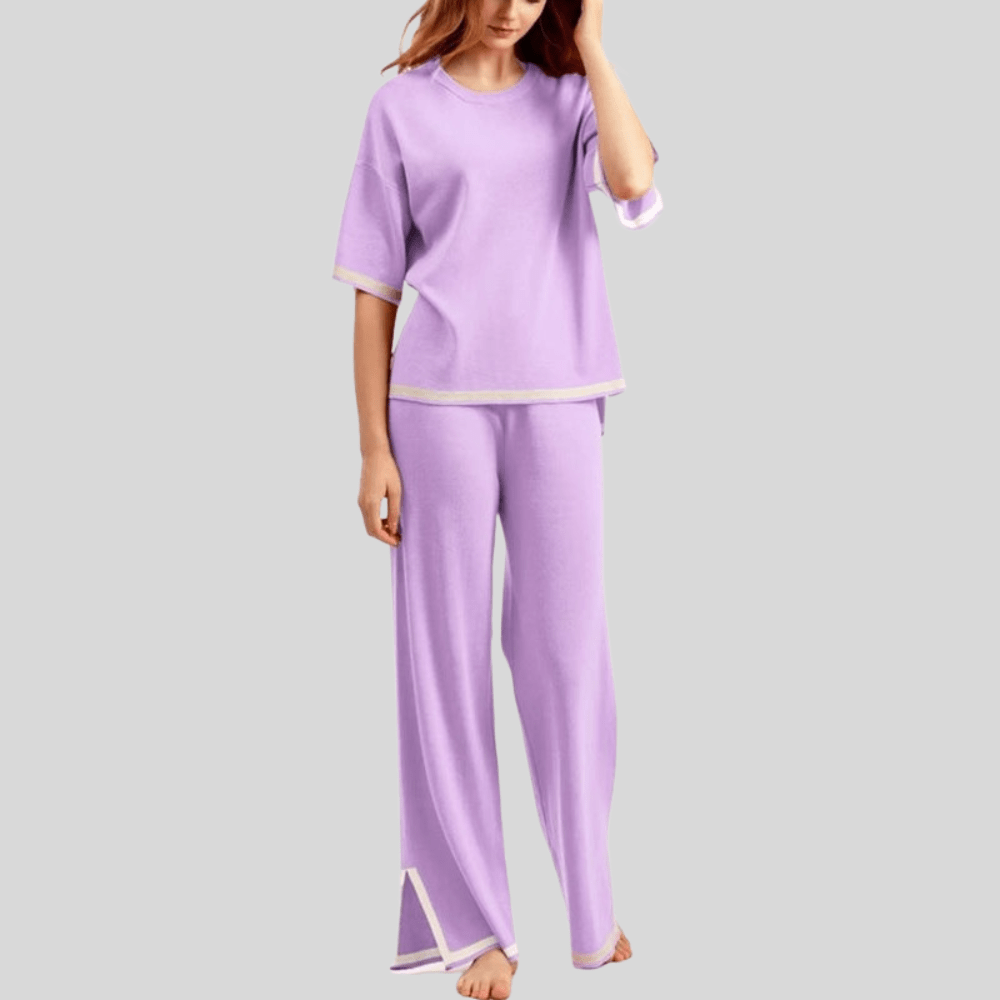 Blair | Women's Contrast Wide Leg Trousers Set