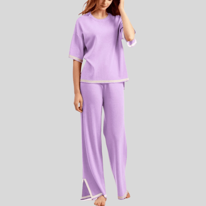 Blair | Women's Contrast Wide Leg Trousers Set