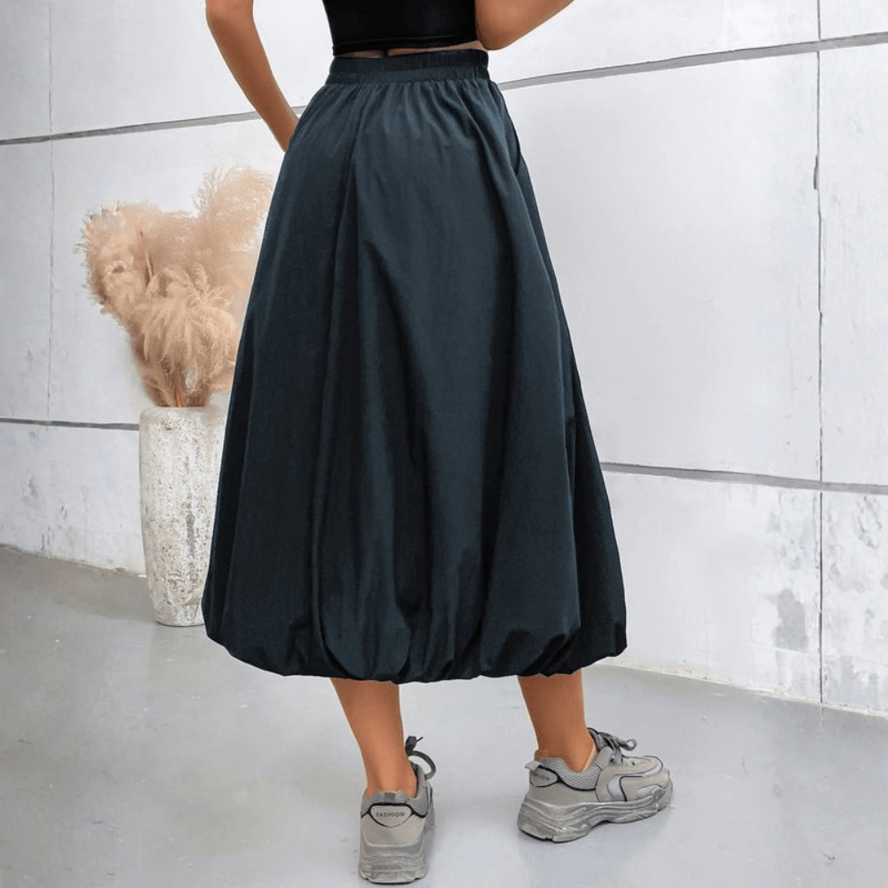 Faye | Women's High Waist Pleated Midi Skirt