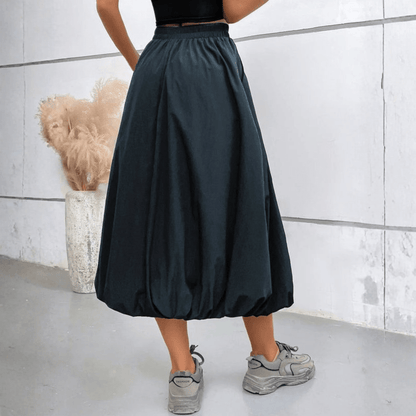 Faye | Women's High Waist Pleated Midi Skirt