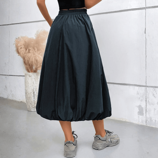 Faye | Women's High Waist Pleated Midi Skirt