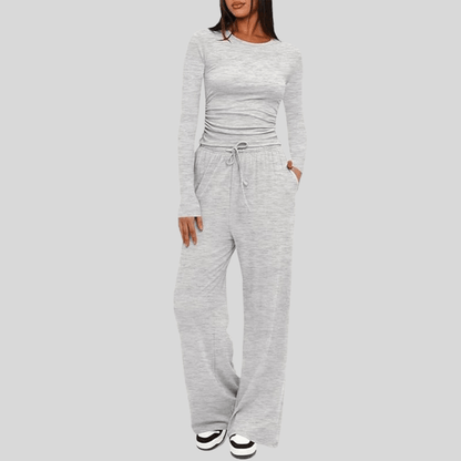 Noa | Women's Asymmetrical Wide-Leg Trousers Set