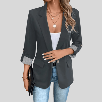 Lyra | Women's Slim Fit Blazer with Striped Cuffs