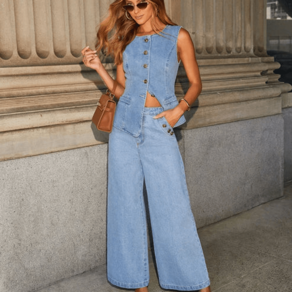 Kira | Women's Two Piece Co Ord Set with Wide Leg Trousers