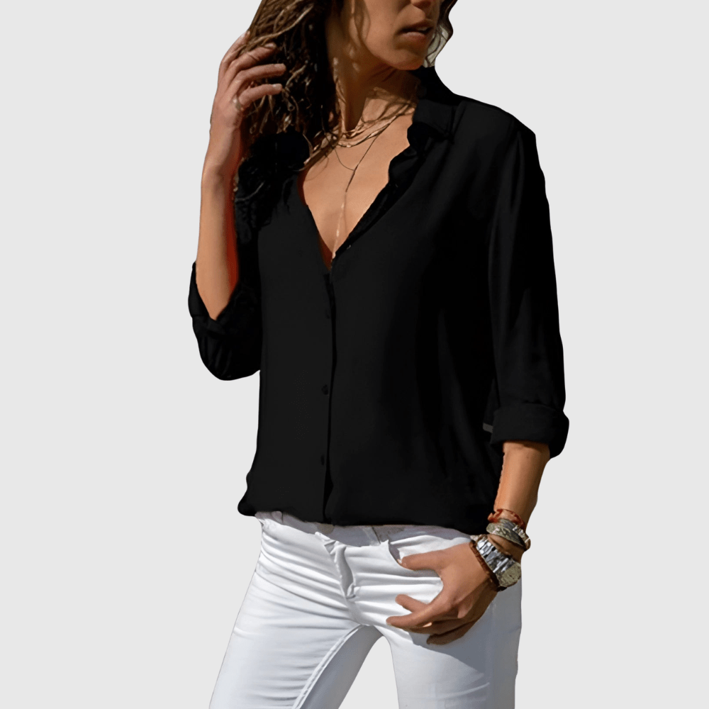 Harlow | Blusa fluida con escote en V y corte holgado para mujer