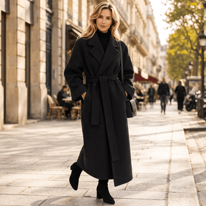 Maricela | Abrigo largo de invierno con cinturón para mujer