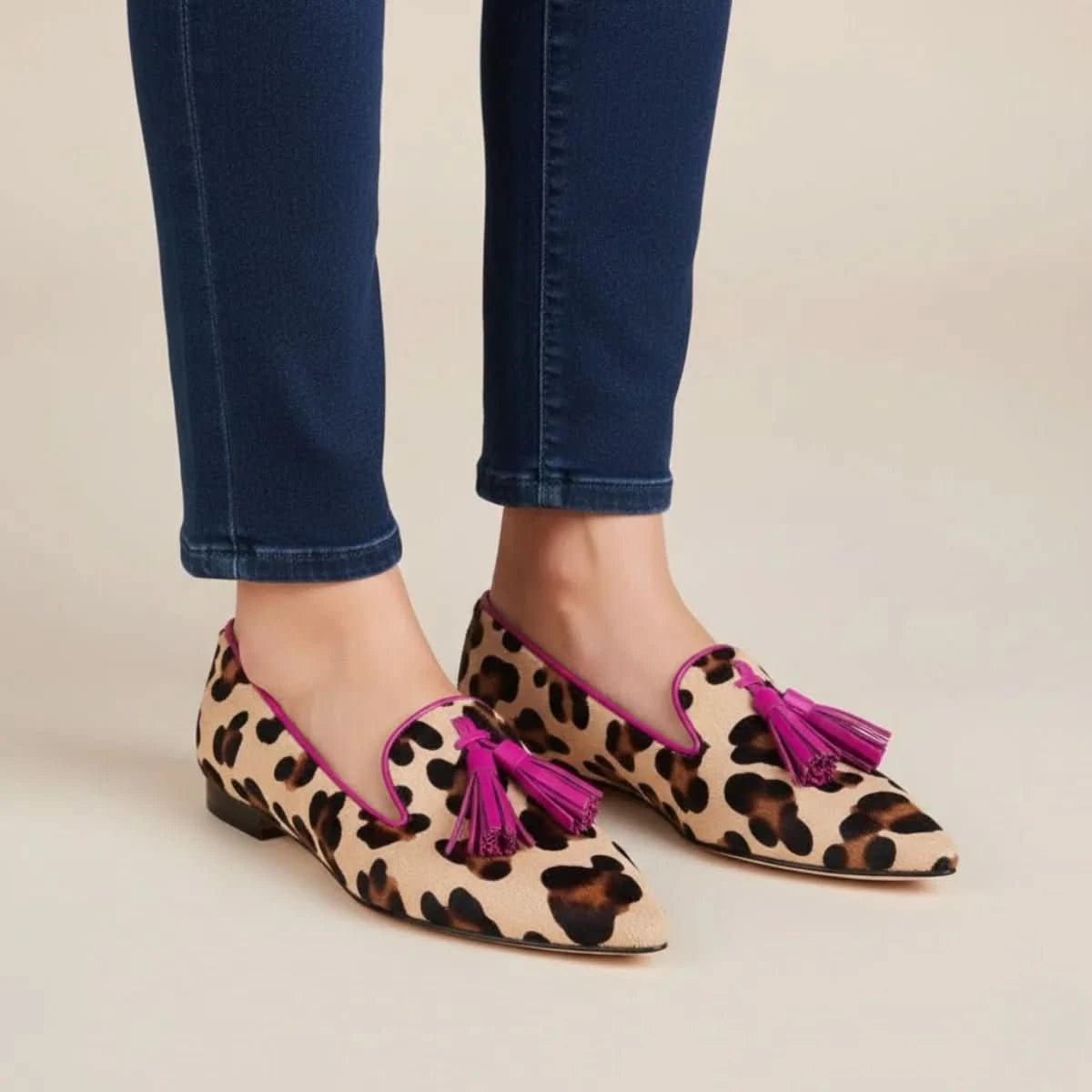 Remi | Women's Animal Print Tassel Flats