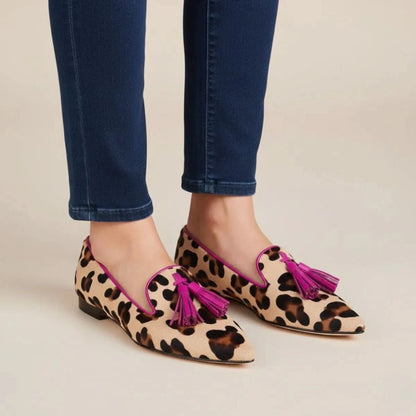 Remi | Women's Animal Print Tassel Flats