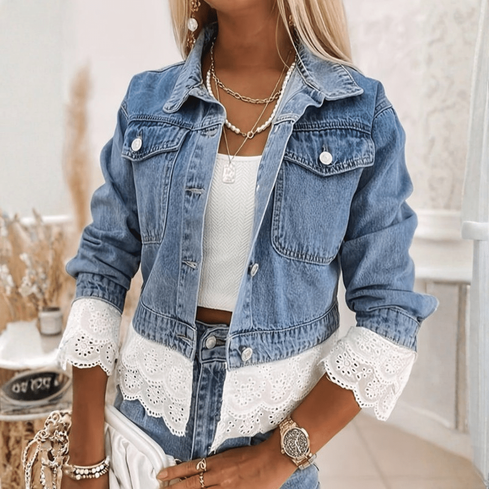 Remi | Women's Cropped Jacket with Delicate Trim