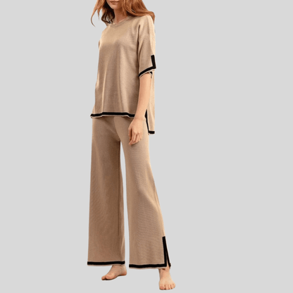 Blair | Women's Contrast Wide Leg Trousers Set