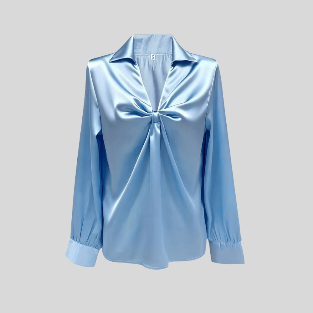 Kaia | Women's V-Neck Twist Front Long Sleeve Top
